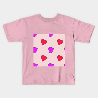 Background illustration hearts, love, pink, decorative design pattern Kids T-Shirt